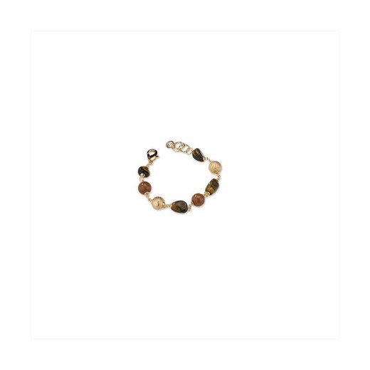 Pulsera Bronce 20+3cm Sovrani J9016 Dorado Clarie Piedras Marrones