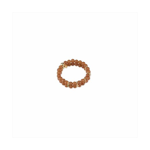 Pulsera Bronce 6cm Sovrani J10604 Piedras Marrones Doble Fila Latón