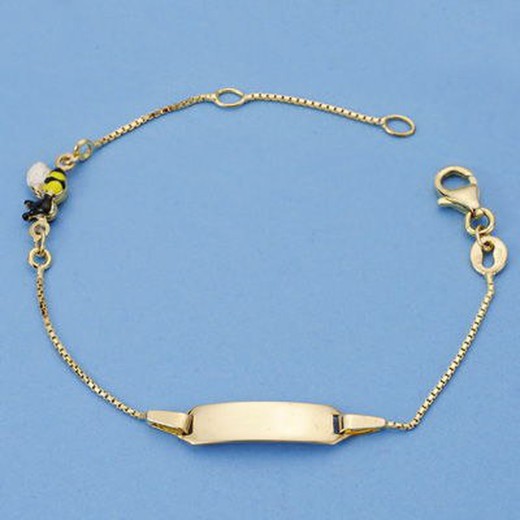 Pulsera de Oro 18kts de Comunión Esclava Abeja 16cm 07000670