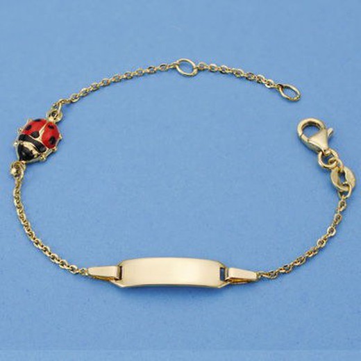 Pulsera de Oro 18kts de Comunión Esclava Mariquita 16cm 07000668