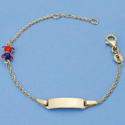 Pulsera de Oro 18kts de Comunión Esclava Osito 16cm 07000667