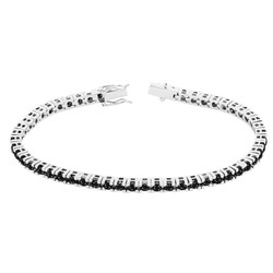 Pulsera Diamantes Hombre Oro Blanco 18kts Garras 5,10cts 1309178