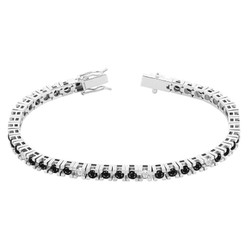 Pulsera Diamantes Hombre Oro Blanco 18kts Garras 5,84cts 1309165