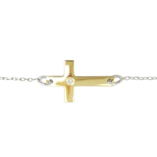 18-karätiges Weißgold-Diamantarmband mit Krallen von 0,008 ct 1308498