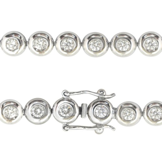 Pulsera Diamantes Oro Blanco 18kts Garras 1.53cts 9308507