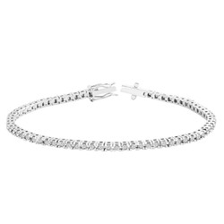 Pulsera Diamantes Oro Blanco 18kts Garras 2.10cts 9307265