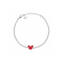 Pulsera Disney Acero ST0034B Mickey Esmalte Rojo