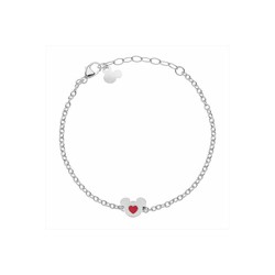 Pulsera Disney Acero ST0036B Mickey Corazón Rojo