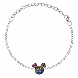 Disney Sølvarmbånd AG0001B Mickey Multicolor Zirkoner