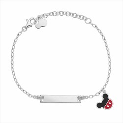 Pulseira Disney Prata Bicolor Rosa AG0003B2 Mickey Slave