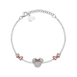 Pulsera Disney Plata Bicolor Rosa AG0010B2 Minnie Circonitas