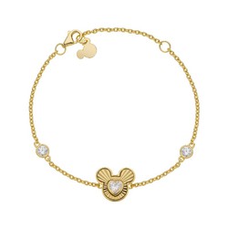 Pulsera Disney Plata Dorada AG0038B Mickey