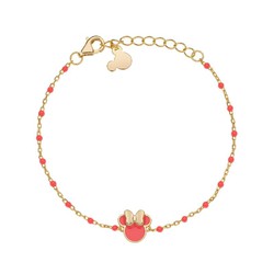 Pulseira Disney Dourado Prata AG0040B Minnie Coral