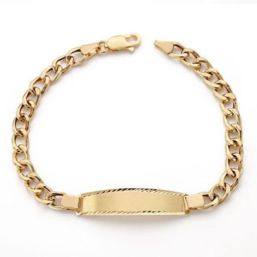 Pulsera Esclava Barbada Hueca Oro 18kts 19 cm 24000541