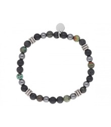 Pulsera Hombre Acero Liska BALI062BR Piedra Naturales