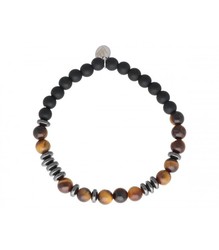 Pulsera Hombre Acero Liska BALI066BR Piedra Naturales