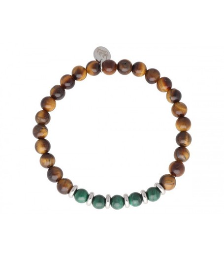 Pulsera Hombre Acero Liska BALI067BR Piedra Naturales