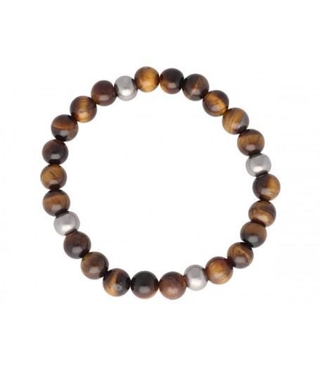 Pulsera Hombre Acero Liska BALI072BR Ojo De Tigre