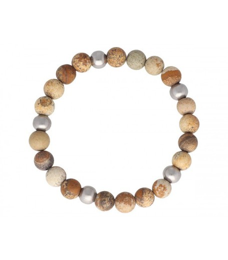 Pulsera Hombre Acero Liska BALI073BR Piedra Naturales