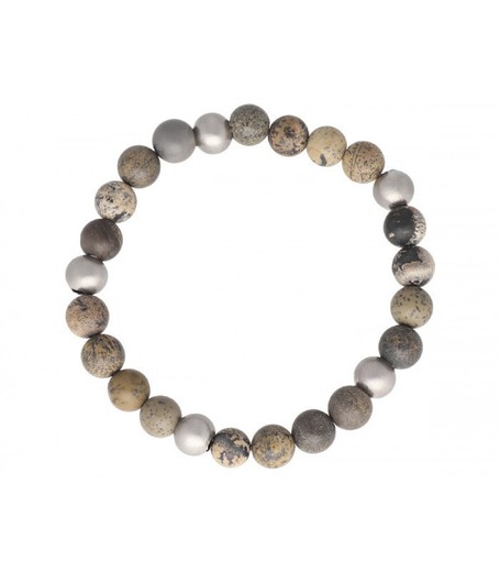 Pulsera Hombre Acero Liska BALI074BR Piedra Naturales