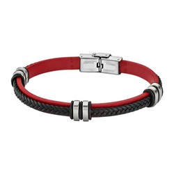 Pulsera Lotus Style Hombre LS1829-2/3 Piel Negro