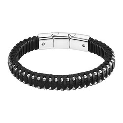 Pulsera Lotus Style Hombre LS2204-2/1 Piel Negra