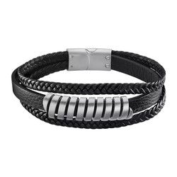 Pulsera Lotus Style Hombre LS2208-2/1 Piel Negro