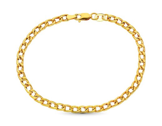 Bracciale a maglia barbazzale cavo in oro 18 carati 18,5 cm 18000048