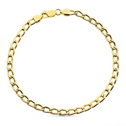 Bracciale a maglie curve cave in oro 18k 19 cm 20000132