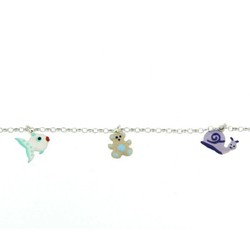 Pulsera Kids Plata Argent Basic 15+2cm PURF017 Pez Oso Caracol