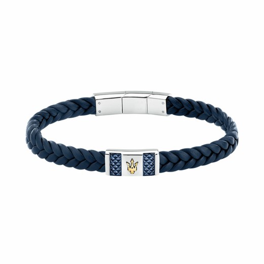 Pulsera Maserati Acero Hombre 19+1cm JM4249IK03 Piel Azul