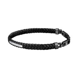 Pulsera Maserati JM222AVE02 J BR. BLK RECY. LEATHER 22.5CM Negro