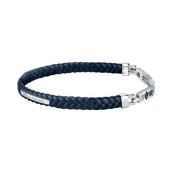 Maserati JM222AVE04 J BR bracelet. BLUE RECY. LEATHER 22.5CM Blue