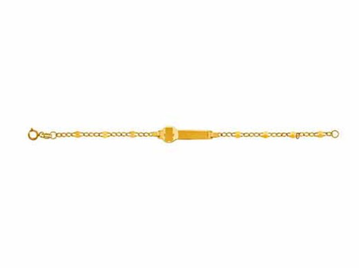 Pulsera Oro 18kts Argyor MRM 14cm (18)44999S23RL11 Placa Con Osito