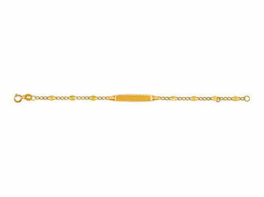 Pulsera Oro 18kts Argyor MRM 14cm (18)44999S23ZL01 Cadena Con Placa