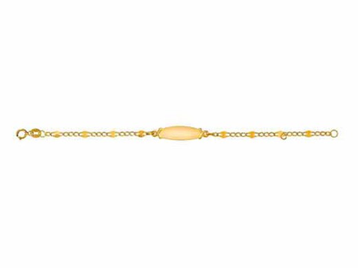 Pulsera Oro 18kts Argyor MRM 14cm (18)48306625 Cadena Con Placa