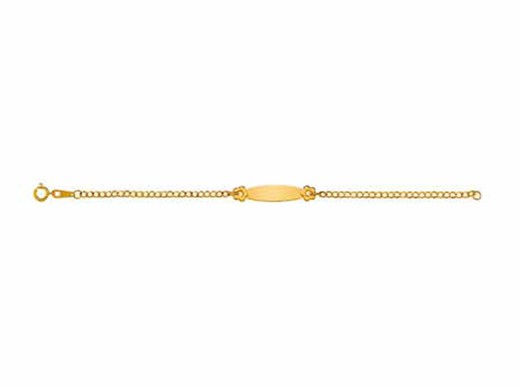 Pulsera Oro 18kts Argyor MRM 14mm (18)48306637 Placa Con Flores