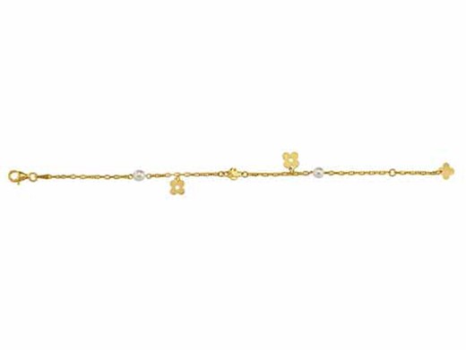 Pulsera Oro 18kts Argyor MRM 18cm (18)48306195 Flores Y Perlas