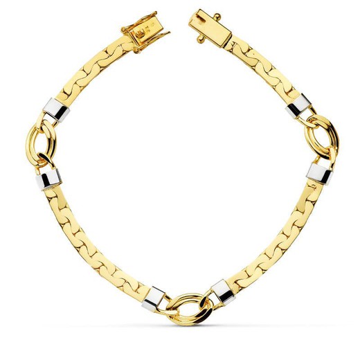 Armband aus 18-karätigem Bicolor-Gold, 19,5 cm, 07000328