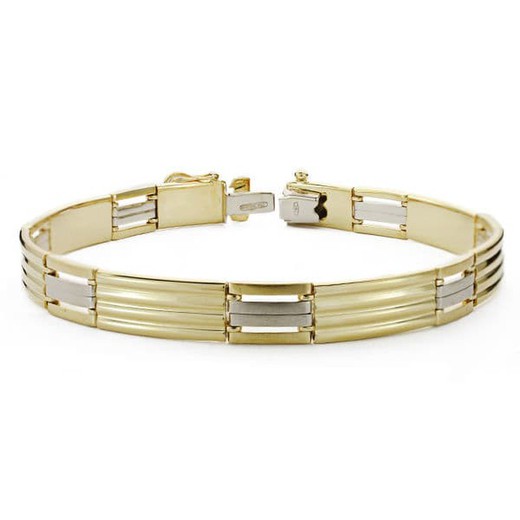 Pulseira em ouro bicolor 18kt 21,5 cm 12000287