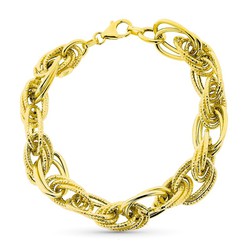 Pulsera Oro 9kts 19cm 9K210001 Triple Eslabón