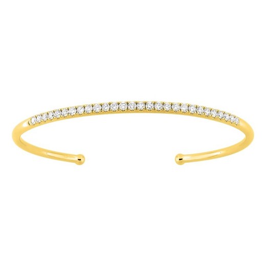 Pulsera Oro 9kts Argyor-MRM (9)9KLGD019Y Rigida Con Diamantes F-VS SYNT 0.87CT