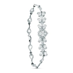 Bracelet Or Blanc 18 Carats 18,50cm 20421-4 Zircone