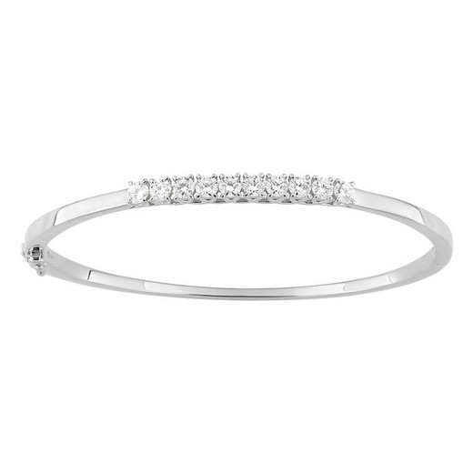 Pulsera Oro Blanco 9kts Argyor-MRM (9)9KLGD018W Rigida Con Diamantes F-VS SYNT 1.00CT