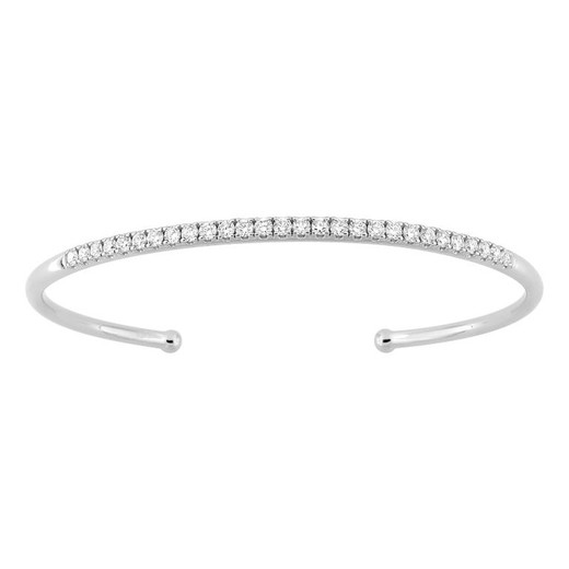 Pulsera Oro Blanco 9kts Argyor-MRM (9)9KLGD019W Rigida Con Diamantes F-VS SYNT 0.87CT