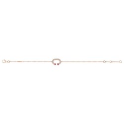 Pulsera Oro Rosa 18kts (18)4.5510.24 Lady C 0.16 Zafiro Rosa 0.13ct GH SI Diamantes