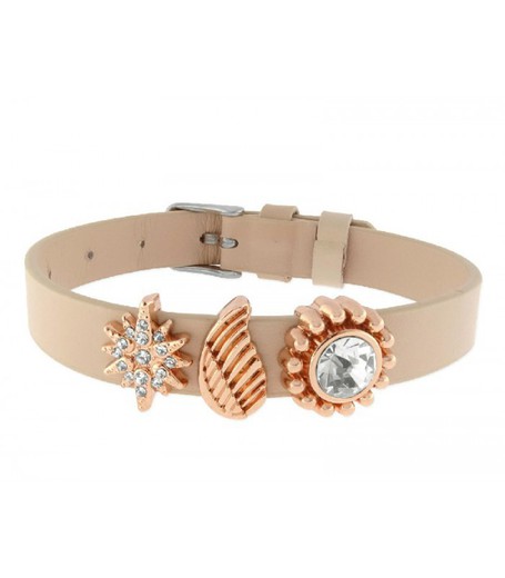 Pulsera Piel Rosa Mujer Liska LMBR31 Alloy Estrella Ala Circonitas