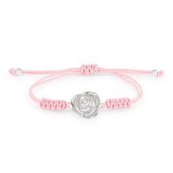 Pulsera Plata Argent Basic 14-22cm PURM027M1 Rosa Macramé Rosa