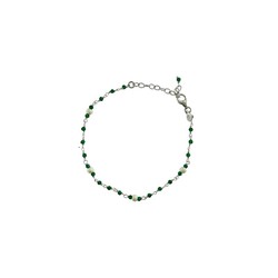 Pulsera Plata Argent Basic 15+3,5cm PURT020 Bolitas Verdes Perlas