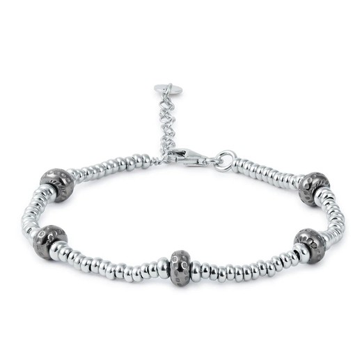 Pulsera Plata Argent Basic 17+3cm PURT043 Bolas Con Textura